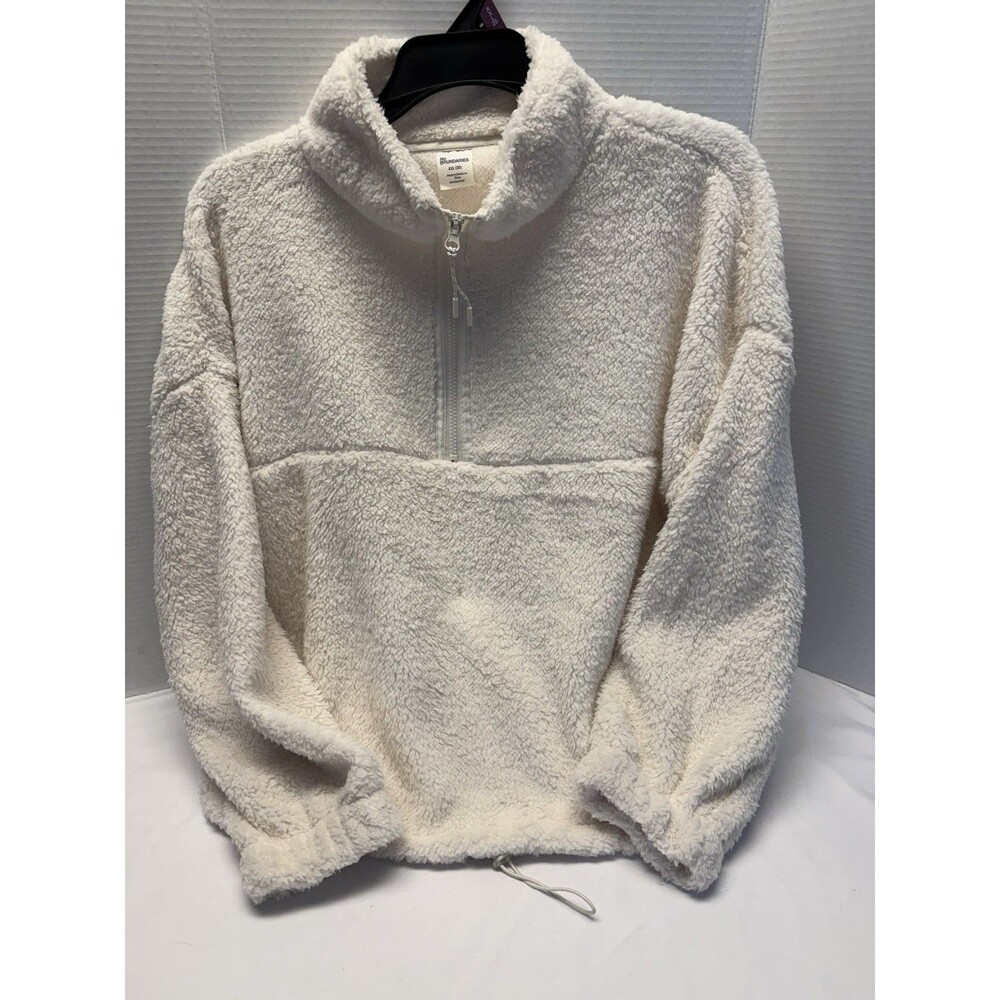 No Boundaries Womens Natural Half Zip Plush Pullover W/Pockets Size XXL (20) New